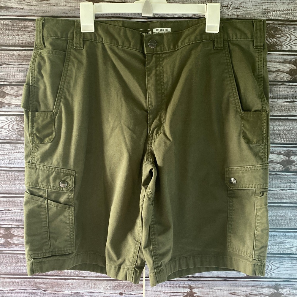 Carhartt Men's Rugged Flex Ripstop Cargo Work Shorts Size 40 Relaxed Fit Green